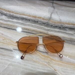 AHLEM Gold Frame Sunglasses with light pink Lenses